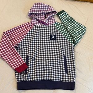 Teddy Fresh Purple, Green, and Black Checkered Hoodie